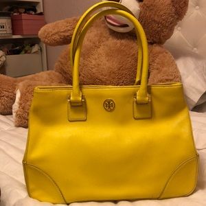Tory Burch Yellow Robinson Tote
